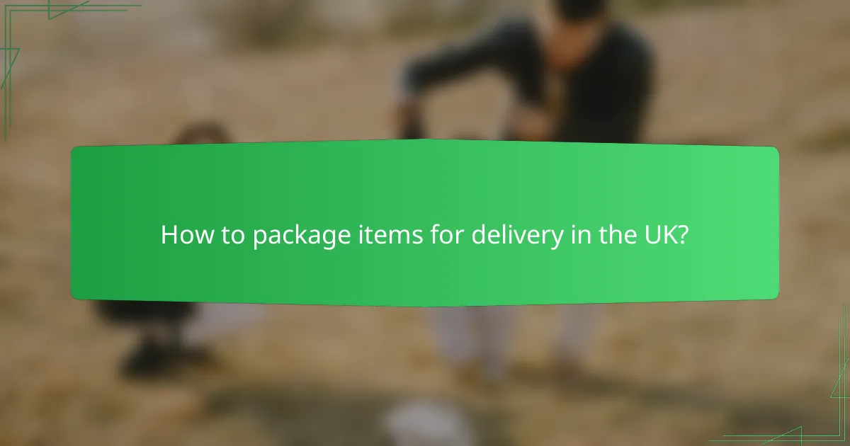 How to package items for delivery in the UK?