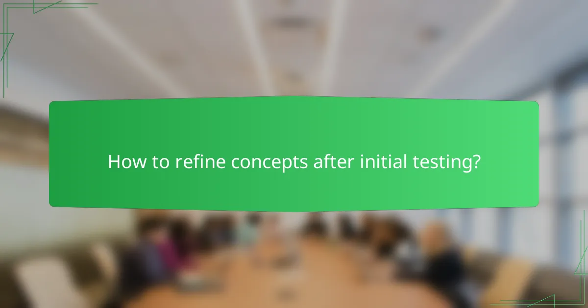 How to refine concepts after initial testing?