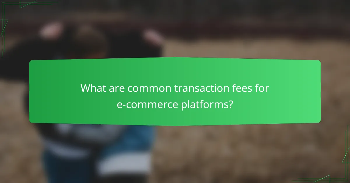 What are common transaction fees for e-commerce platforms?