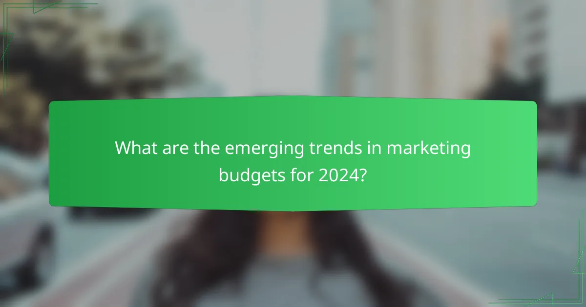 What are the emerging trends in marketing budgets for 2024?