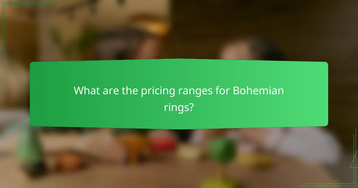 What are the pricing ranges for Bohemian rings?