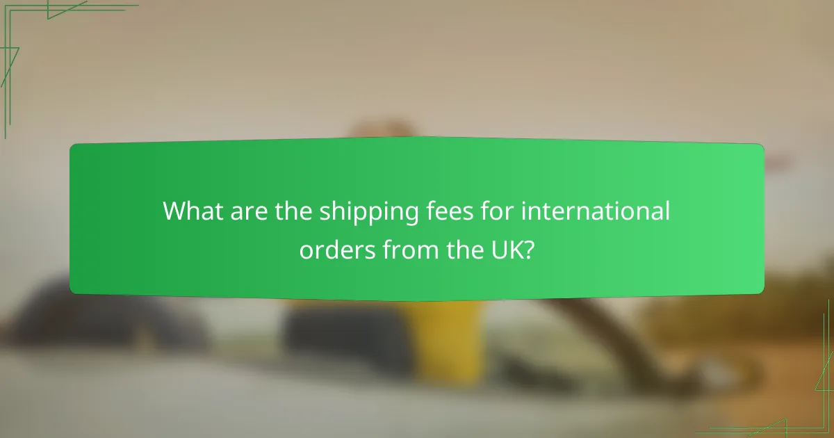 What are the shipping fees for international orders from the UK?