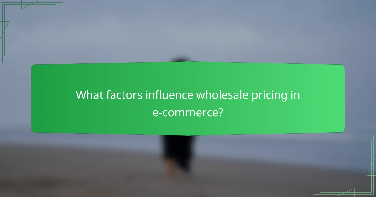 What factors influence wholesale pricing in e-commerce?
